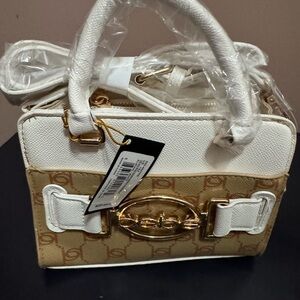 Bebe White and Almond Crossbody Bag